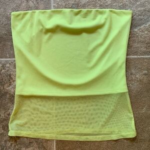 Women’s Juniors Rebellious Dreamer Neon Green Mesh Grunge Strapless Tube Top